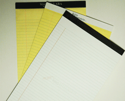 White & Yellow Legal Pads