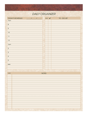 Daily Organizer Notepads